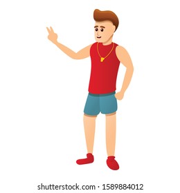Crossfit coach icon. Cartoon of crossfit coach vector icon for web design isolated on white background