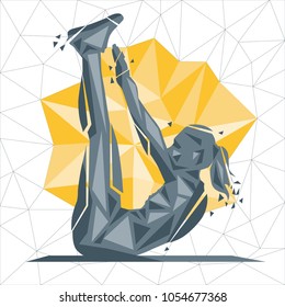 Crossfit concept. Vector silhouettes of woman doing fitness and crossfit workouts in many different position. Active and healthy life concept