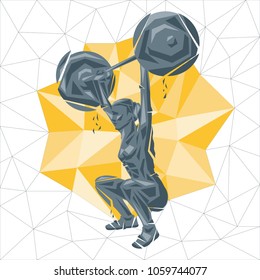 Crossfit concept. Vector silhouettes of woman doing fitness and crossfit workouts in many different position. Active and healthy life concept