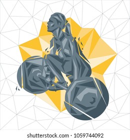 Crossfit concept. Vector silhouettes of woman doing fitness and crossfit workouts in many different position. Active and healthy life concept