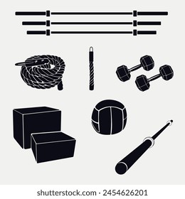 Crossfit Equipment
Graphic elements for use in flyers, posters, websites, social media, decoration, CrossFit.