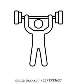 CrossFit, fitness funcional, entrenamientos de alta intensidad, icono aislado en la ilustración vectorial de fondo blanco Pixel perfecto

