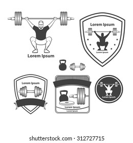 crossfit training concept, weightlifting, for logo, simple illustration, design elements and templates