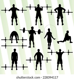 Crossfit training with weights vector background concept