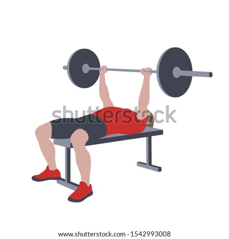CrossFit workout training for open games championship. Sport man training barbell chest bench press exercise with equipment in the gym for healthy beautiful body shape motivation.