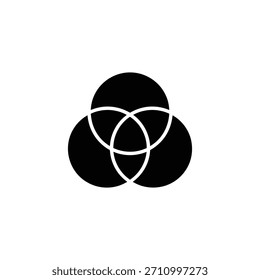  Cross-functional Team Venn Diagram. Three Overlapping Team Circles. Interdepartmental Collaboration Icon.