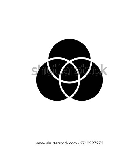  Cross-functional Team Venn Diagram. Three Overlapping Team Circles. Interdepartmental Collaboration Icon.