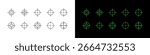 Crosshair aim target illustrations. Set of shooting crosshairs vector illustrations. Gun shooting range target icons and symbols.