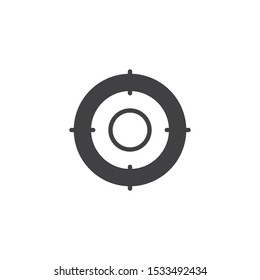 Crosshair aim vector icon. filled flat sign for mobile concept and web design. Sniper target glyph icon. Symbol, logo illustration. Vector graphics