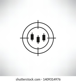 crosshair and data chart for data tracking concept