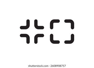 Crosshair and frame focus icon set Vector