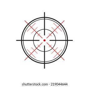 Crosshair Of The Gun On White Background, Vector