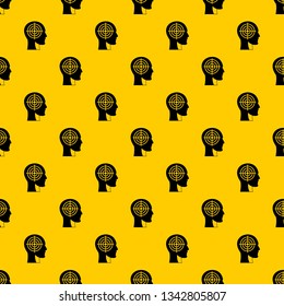 Crosshair in human head pattern seamless vector repeat geometric yellow for any design
