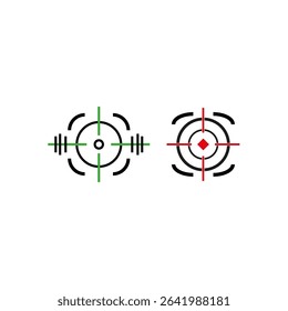 Crosshair icon. Aim target symbol. Precision focus mark. Vector sighting sign.
