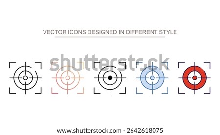 Crosshair icon design with white background stock illustration
