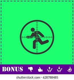 Crosshair icon flat. Simple vector symbol and bonus icon