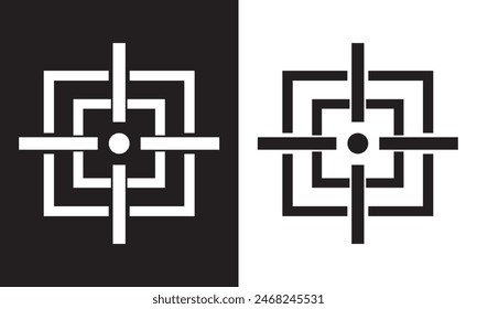 Crosshair icon. isolated on white and black background. Vector illustration . EPS 10 