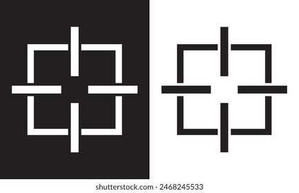 Crosshair icon. isolated on white and black background. Vector illustration . EPS 10 