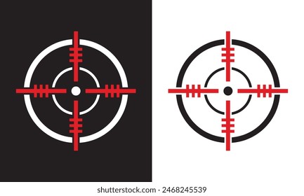 Crosshair icon. isolated on white and black background. Vector illustration . EPS 10 