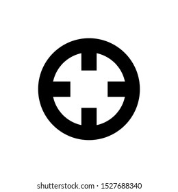 Crosshair icon. Outline crosshair vector icon for web design isolated on white background