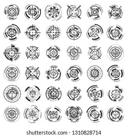 Crosshair icons set. Simple set of crosshair vector icons for web design on white background