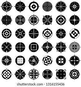 Crosshair icons set. Simple set of crosshair vector icons for web design on white background