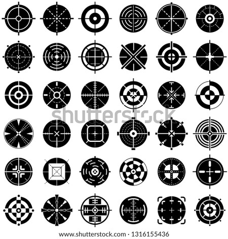 Crosshair icons set. Simple set of crosshair vector icons for web design on white background