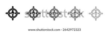 Crosshair location pin icon Flat design on isolated background