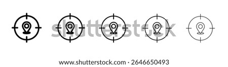 Crosshair location pin icon flat simple outline logo