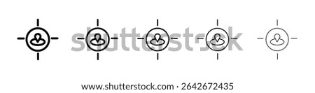 Crosshair location pin icon isolated vector on white background set