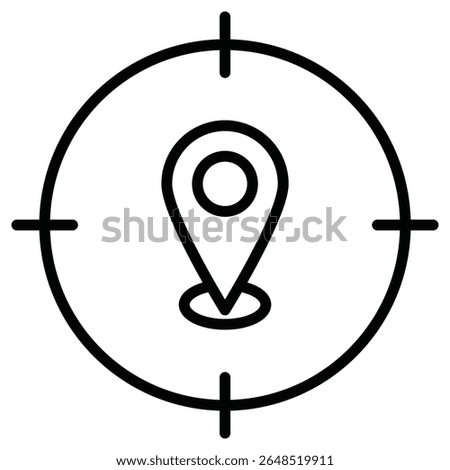Crosshair location pin icon Outline isolated logo mark