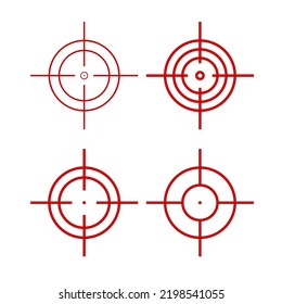 Crosshair Set. Isolated Rifle Scope Crosshair Symbol Vector Icon Collection.