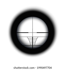 Crosshair Of Sniper Scope Viewfinder. Aiming Cross Of A Gun Optics.