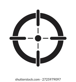 Fadenkreuz-Zielsymbol für Präzisionsziel und Fokus als Symbol für Scharfschützenumfang und Präzisionsziel oder Militärmissionskonzept
