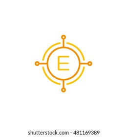 Crosshair Target Letter E Vector