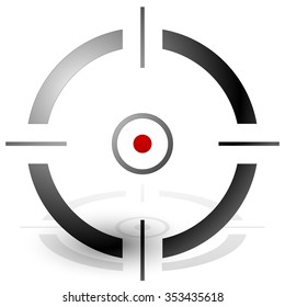 Icono vectorial de la marca de destino: Crosshair, cross-hair. precisión, conceptos de precisión.
