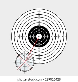 crosshair and target on gray background, vector