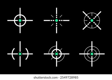 design de vetor de conjunto de escopo de alvo de mira