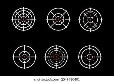 Fadenkreuz-Zielskop-Set-Vektordesign