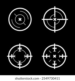 design de vetor de conjunto de escopo de alvo de mira
