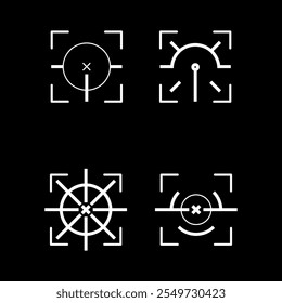 design de vetor de conjunto de escopo de alvo de mira