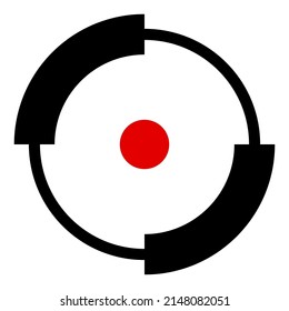 Crosshair, targetmark, reticle abstract vector. Search, seek, accuracy icon. Bullseye, pinpoint concept