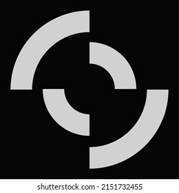 Crosshair, targetmark, reticle abstract vector. Search, seek, accuracy icon. Bullseye, pinpoint concept