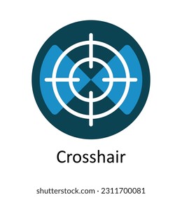 Icono plano de diseño de vectores de Crosshair. Símbolo deportivo y de juegos sobre fondo blanco Archivo EPS 10
