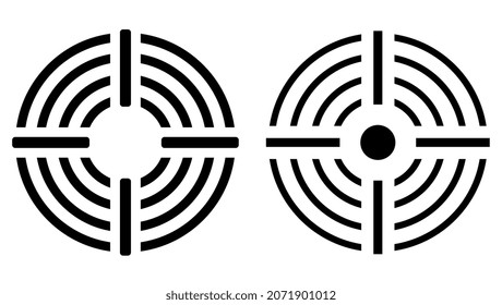 Crosshair vector icon, target sight symbols on white background