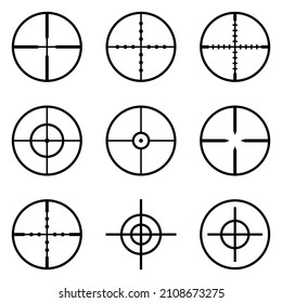 Crosshairs Flat Icon Set Isolated On Stock Vector (Royalty Free) 2108673275