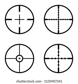 Crosshair-Flachbildset einzeln auf weißem Hintergrund
