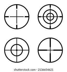 Crosshair-Flachbildset einzeln auf weißem Hintergrund