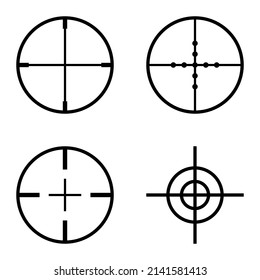 Crosshairs Flat Icon Set Isolated On Stock Vector (royalty Free 