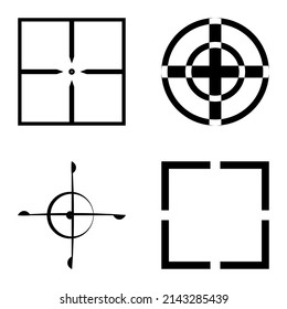 Crosshair-Flachbildset einzeln auf weißem Hintergrund